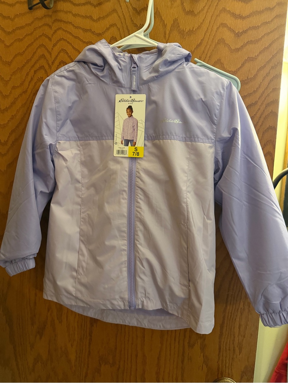 Eddie Bauer Girls' Light Lavender Hooded Rain Jacket